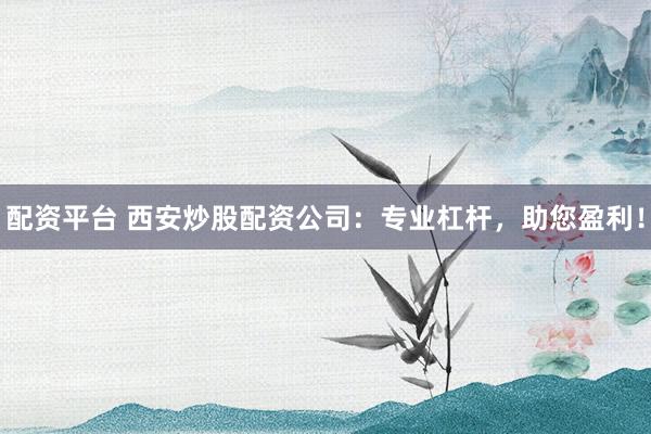 配資平臺(tái) 西安炒股配資公司：專業(yè)杠桿，助您盈利！