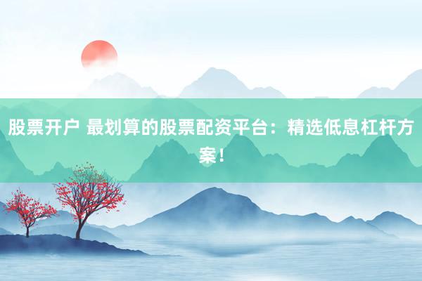 股票開戶 最劃算的股票配資平臺：精選低息杠桿方案！