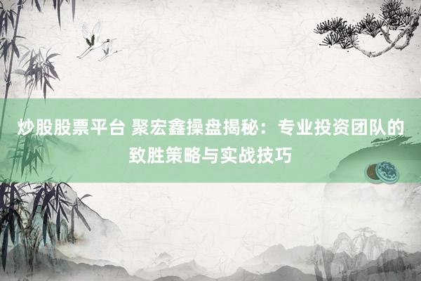 炒股股票平臺(tái) 聚宏鑫操盤(pán)揭秘：專(zhuān)業(yè)投資團(tuán)隊(duì)的致勝策略與實(shí)戰(zhàn)技巧