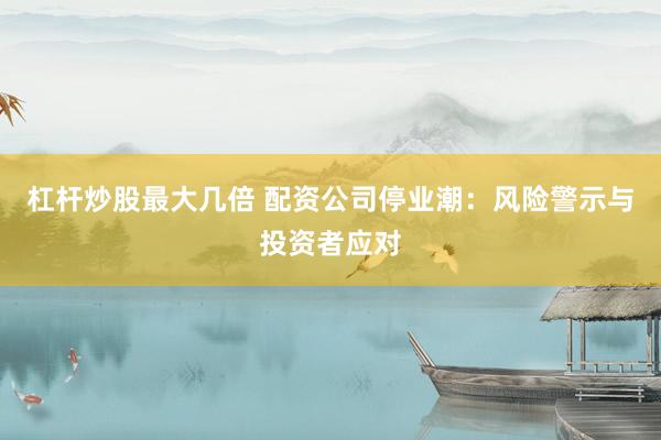 杠桿炒股最大幾倍 配資公司停業(yè)潮：風(fēng)險警示與投資者應(yīng)對