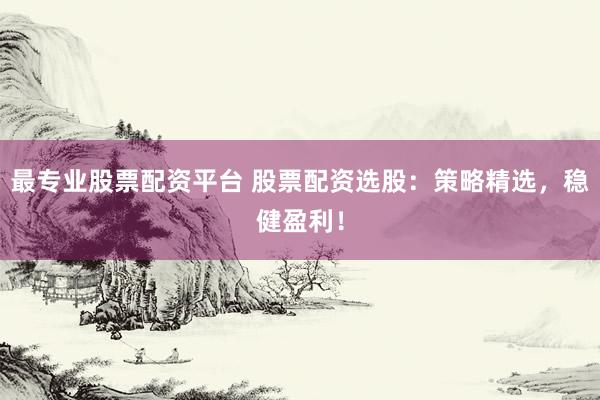 最專業(yè)股票配資平臺 股票配資選股：策略精選，穩(wěn)健盈利！