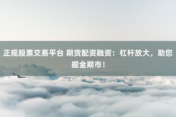 正規(guī)股票交易平臺 期貨配資融資：杠桿放大，助您掘金期市！