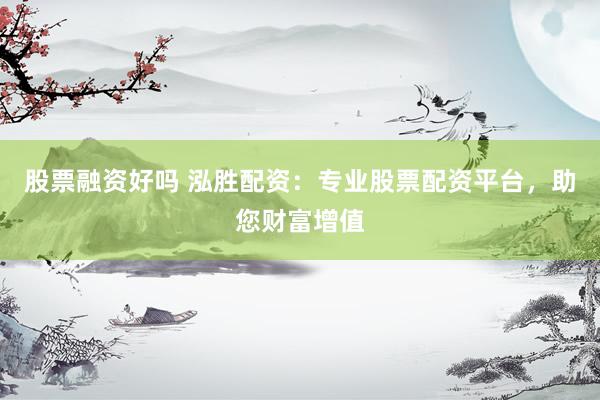 股票融資好嗎 泓勝配資：專業(yè)股票配資平臺，助您財富增值