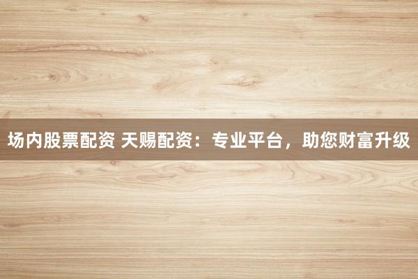 場內(nèi)股票配資 天賜配資：專業(yè)平臺，助您財富升級